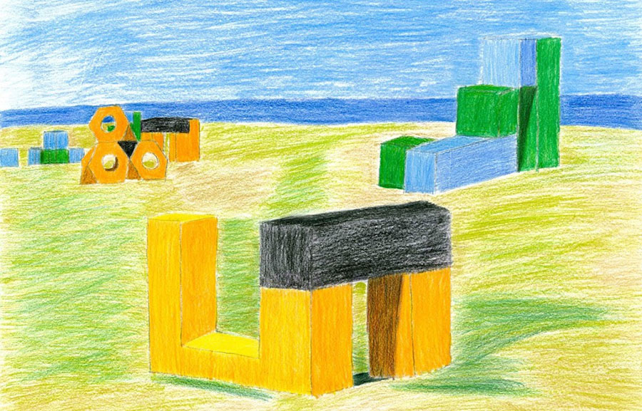 イサム・ノグチさんデザインのカラフルでおしゃれな遊具彫刻